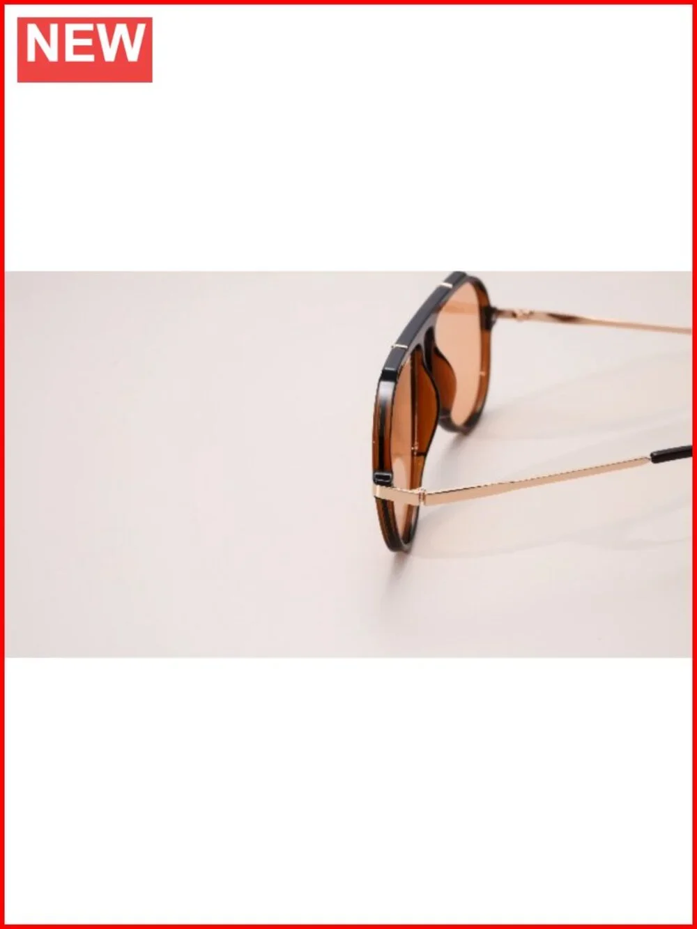 Oversized Aviator Sunglasses with Top Bar, UV400, Lightweight Plastic